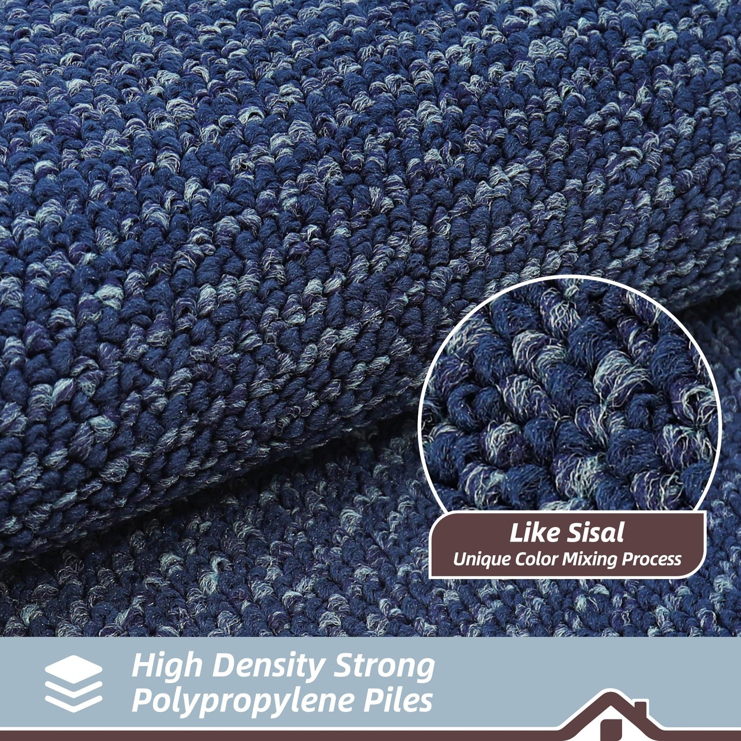 BEQHAUSE Kitchen Runner Rugs 24"x60", Non-Slip Kitchen Mats for Floor, Super Absorbent and Stain Resistant Kitchen Rugs, Machine Washable Rugs for Kitchen, Hallway, Laundry & Sink, Blue