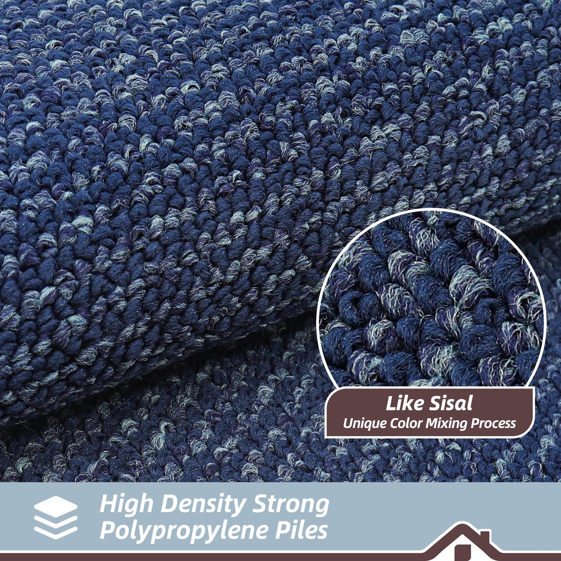 BEQHAUSE Kitchen Runner Rugs 24"x60", Non-Slip Kitchen Mats for Floor, Super Absorbent and Stain Resistant Kitchen Rugs, Machine Washable Rugs for Kitchen, Hallway, Laundry & Sink, Blue