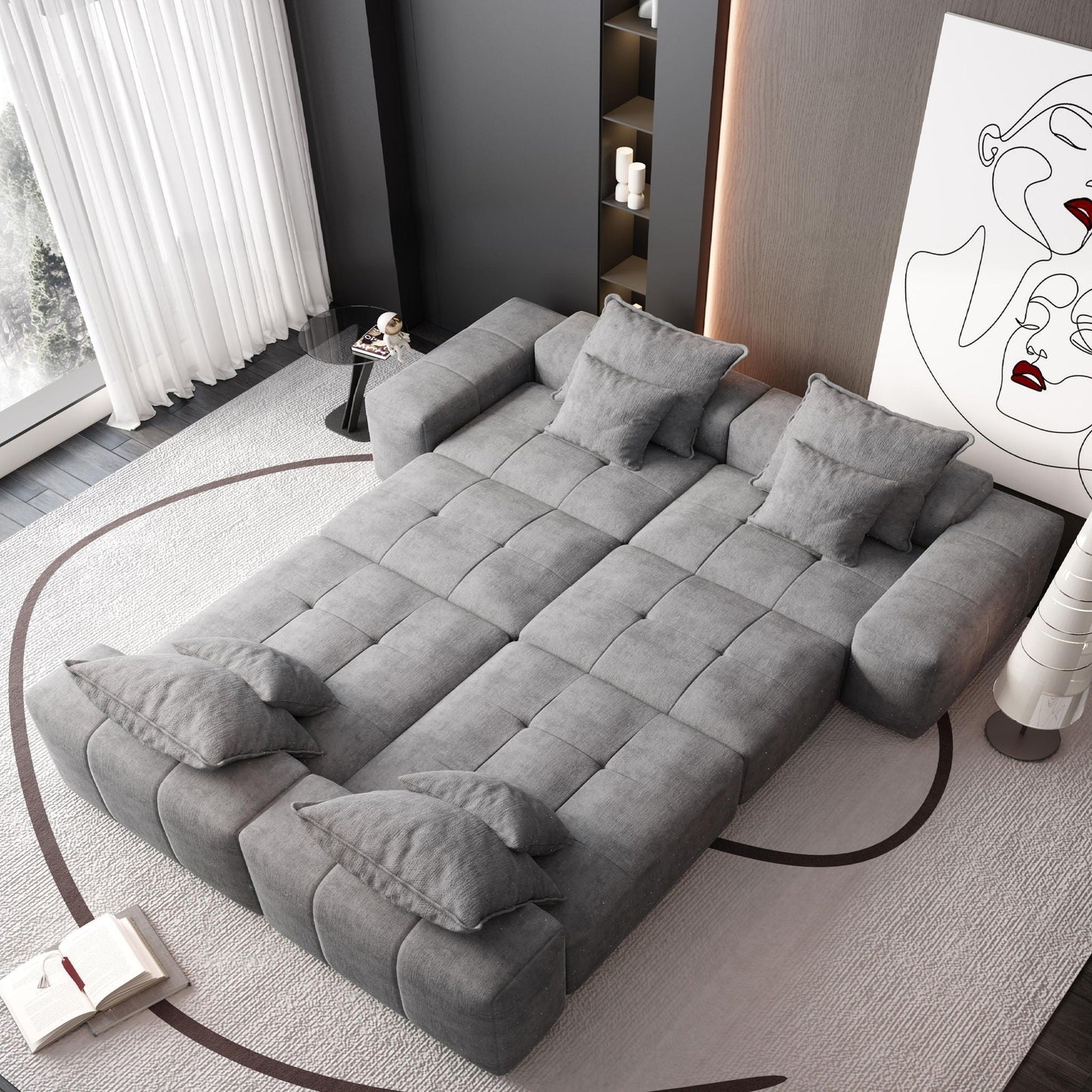 Modern Oversized Diy Combination Modular Sectional Sofa With Pillows