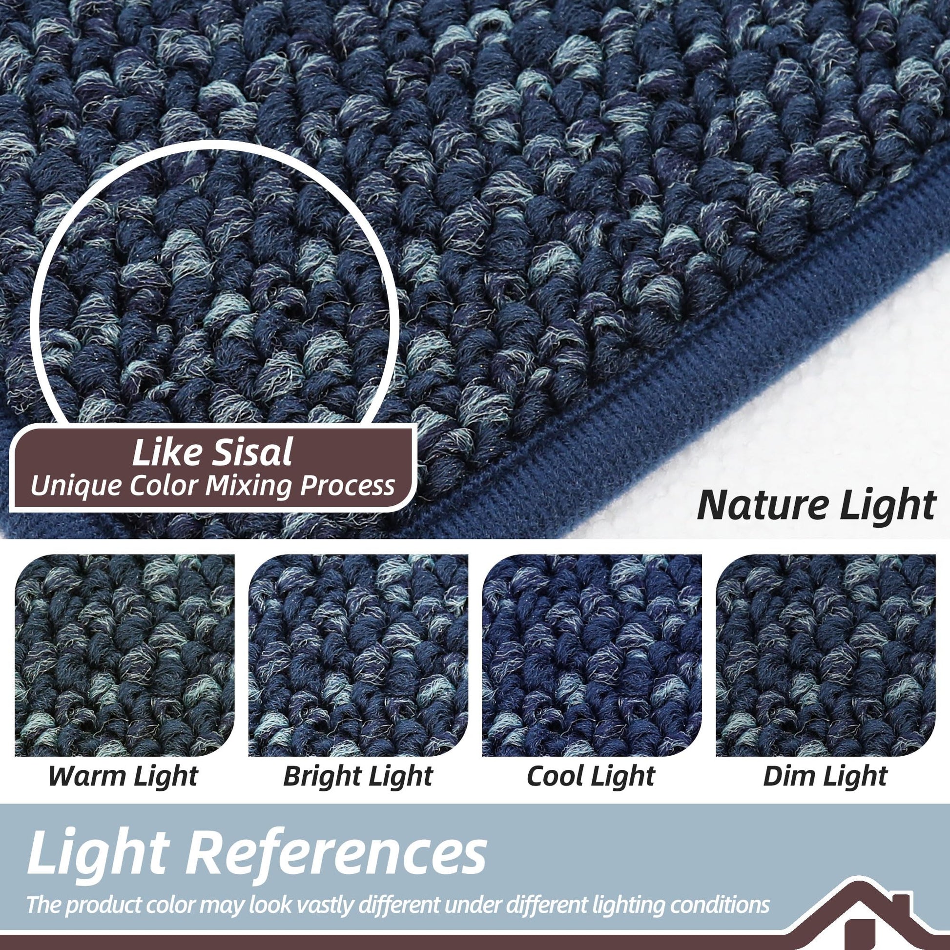 BEQHAUSE Kitchen Runner Rugs 24"x60", Non-Slip Kitchen Mats for Floor, Super Absorbent and Stain Resistant Kitchen Rugs, Machine Washable Rugs for Kitchen, Hallway, Laundry & Sink, Blue