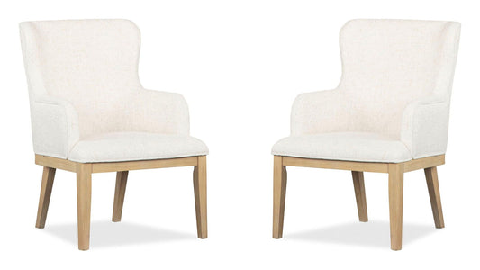 Somerset - Dining Arm Chair With Upholstered Seat & Back (Set of 2) - Butternut and Omari Natural