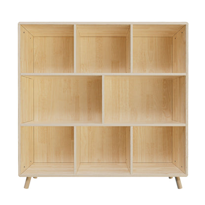 8 Compartment Storage Cabinet With Fixed Shelves For Books - Wood