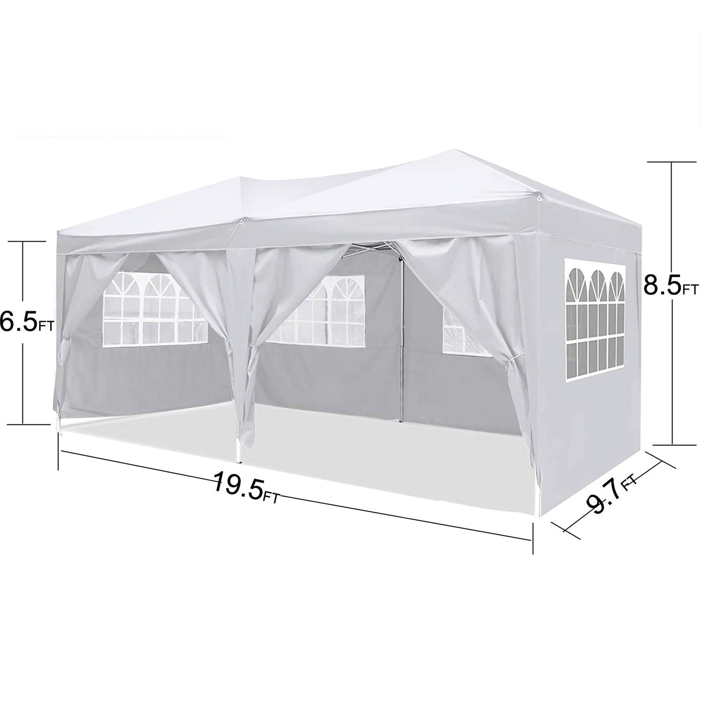 10'X20' Ez Pop Up Canopy Outdoor Portable Party Folding Tent With 6 Removable Sidewalls + Carry Bag + 4 Pieces Weight Bag