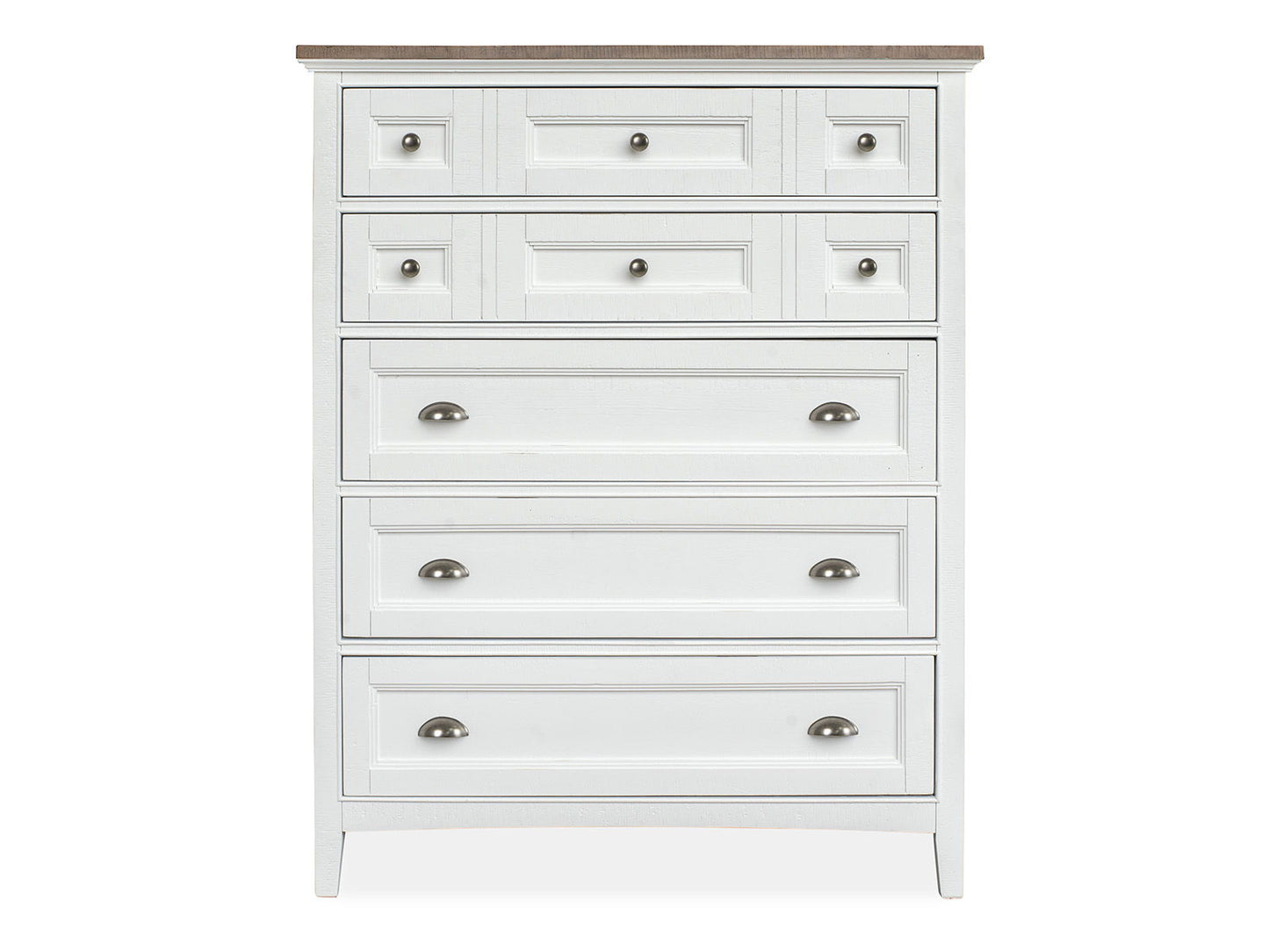 Heron Cove - Two Tone Drawer Chest - Chalk White And Dovetail Gray