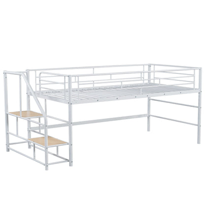 Loft Bed With Storage Stairs And Metal Frame