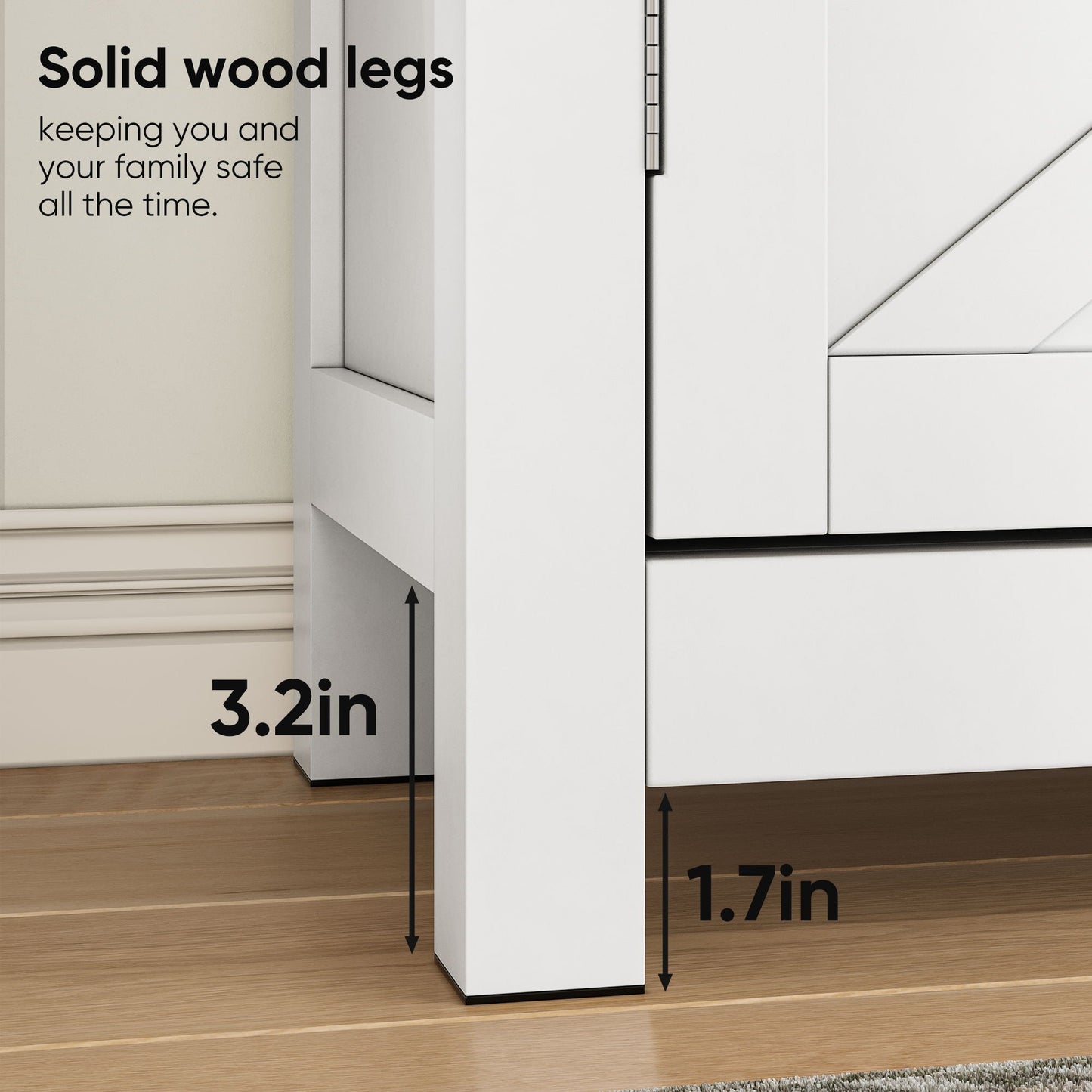 Farmhouse Storage Cabinet With Drawer And Adjustable Shelf