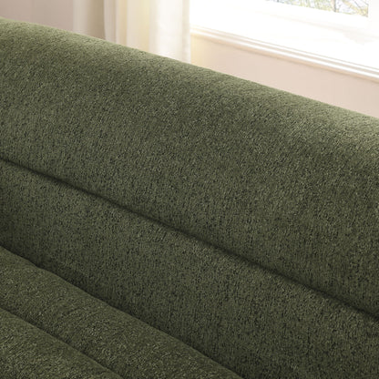 U-Shaped Modular Sectional Sofa With Chaise And Movable Ottoman With Wave-Shaped Armrest