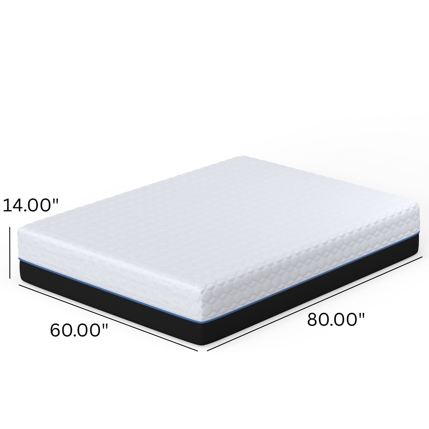 Copper Lux - 14" Plush Memory Foam Mattress With Phase Change Cooling Fabric