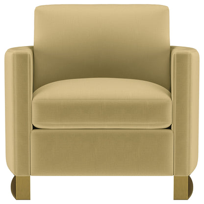 Corliss Upholstered Curved Track Arm Chair Camel