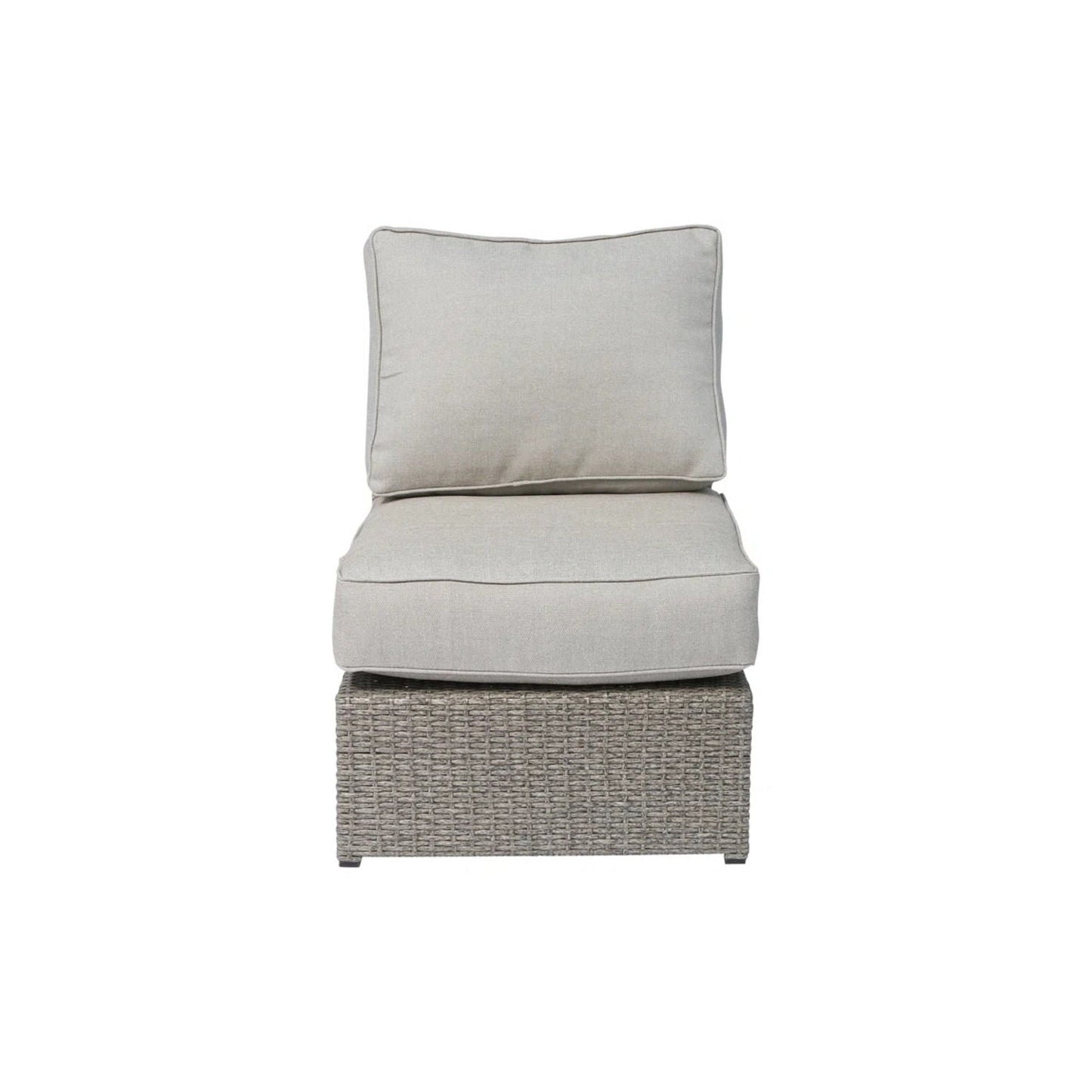 Outdoor Wicker Sectional With Weather Resistant Cushions And Table