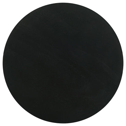 Dianella Round Pedestal Base Accent Side Table Black Stain