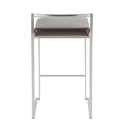 Fuji - Contemporary, Stackable Elegant Counter Stool (Set of 2)