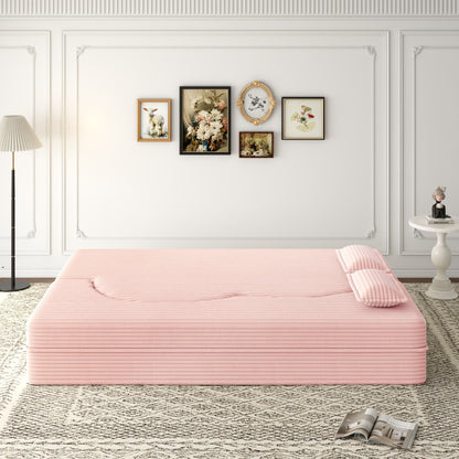 Convertible Foam-Filled Sleeper Sofa Bed With 2 Pillows