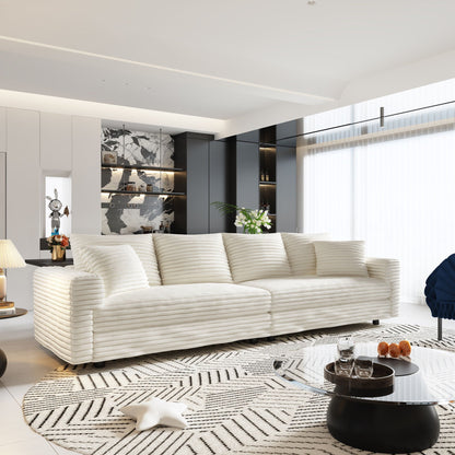 4 Seat Sofa, Modern Comfy Upholstered Sofa Cloud Couch, Deep Seat Couches With Soft Pillows