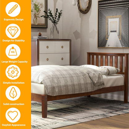 Platform Bed With Headboard, Footboard, Slat Support