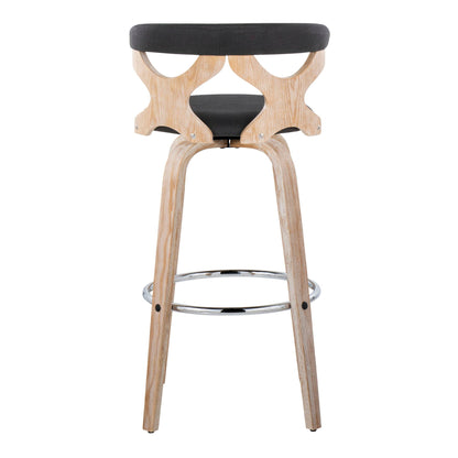 Gardenia - Contemporary Fixed Height Barstool With Swivel With Round Footrest (Set of 2)