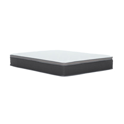 12'' Hybrid Mattress In A Box, Plush Gel Memory Foam Mattress Top With Pocket Coil Base - Gray / White - Queen