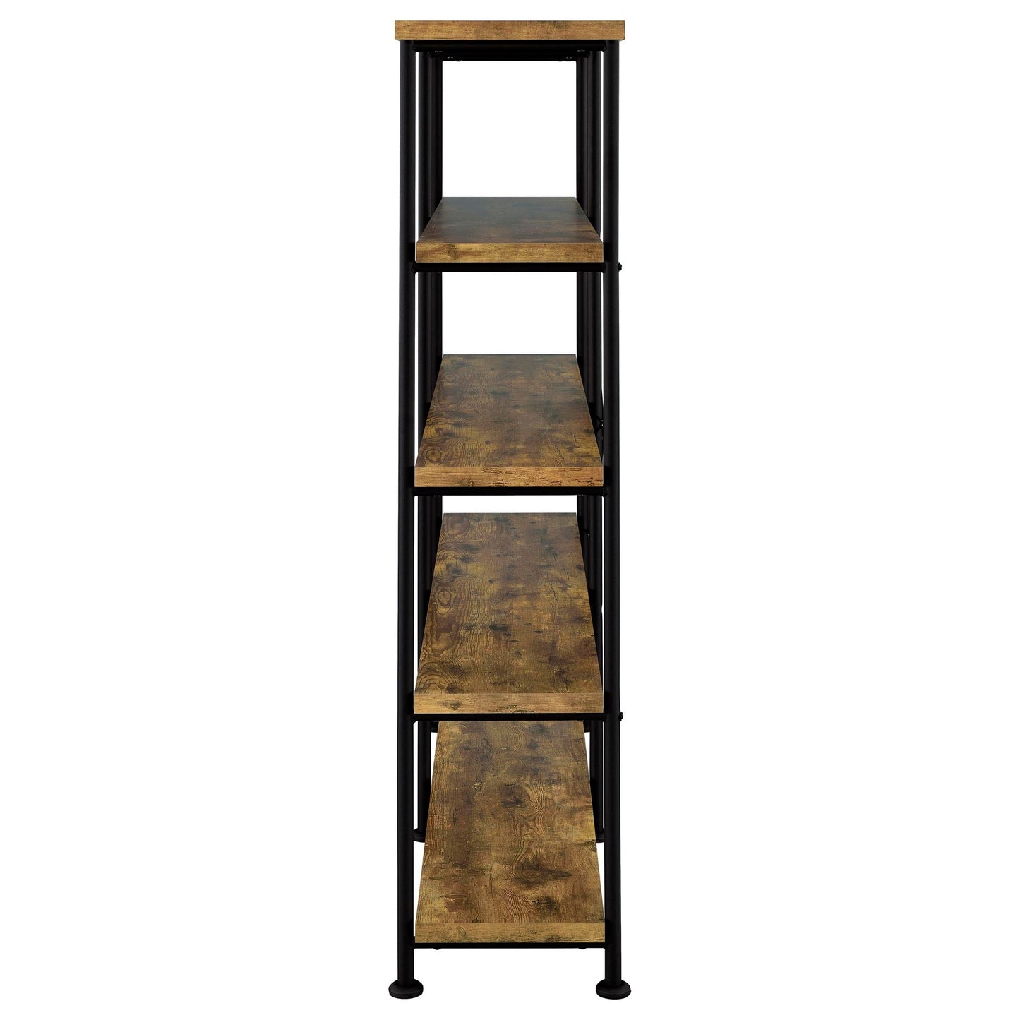 Analiese 63-inch 4-shelf Double Bookshelf Rustic Nutmeg
