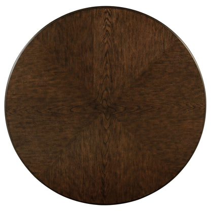Landon 60-inch Round Wood Pedestal Dining Table Rich Brown
