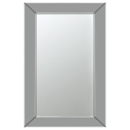 Pinciotti 36 x 24 Inch Beveled Frame Wall Mirror Silver