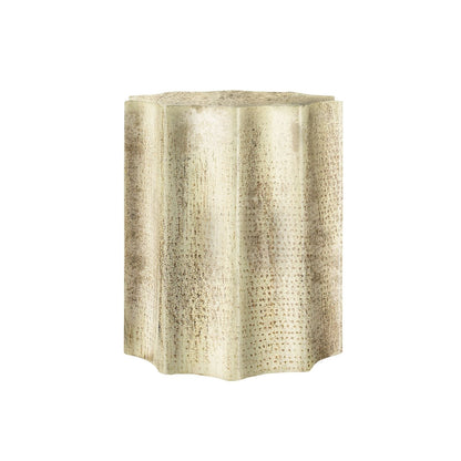 Drum Accent Side Table, Stylish Scalloped Design