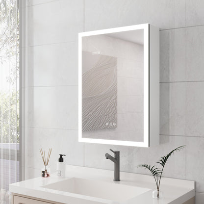 Bathroom Medicine Cabinet With Lights, LED Medicine Cabinet With Mirror, Lighted Medicine Cabinet With Defogger