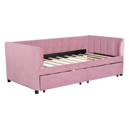 Upholstered Daybed With Ergonomic Design Backrest