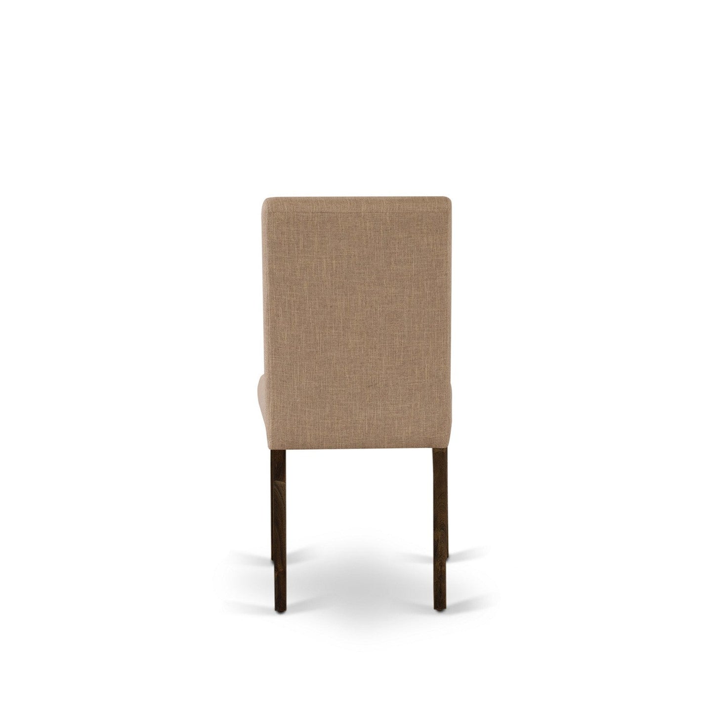 EAST WEST FURNITURE - CNAB7-77-47 - 7-Pc Dinette Room Set- 6 Dining Chairs and Rectangular Dining Table - Light Sable Linen Fabric Seat and High Chair Back (Distressed Jacobean Finish)