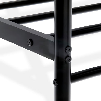 EAST WEST FURNITURE - ATQCBLK - Anniston Canopy Bed with Deluxe Style Headboard and Footboard - Luxurious Metal Frame in Powder Coating Black