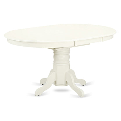 EAST WEST FURNITURE - AVVA7-LWH-W - 7-Piece Kitchen Table Set- 6 Modern Dining Chairs with Wooden Seat and Slatted Chair Back - Removable leaf Kitchen Dining Table - linen white Finish