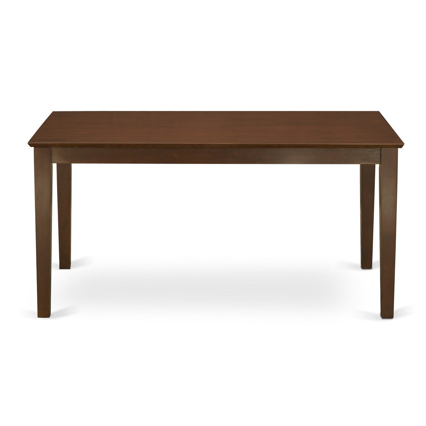 EAST WEST FURNITURE - CAVE7-MAH-47 - 7 Pc Modern Dining Table Set - 6 Light Sable Linen Fabric Kitchen Chairs with High Back and 1 Dining Table - Mahogany Finish