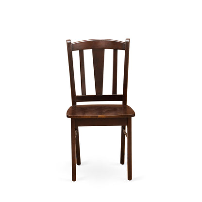 EAST WEST FURNITURE - ANDL5-MAH-W - 5-Piece Dining Room Table Set- 4 Wooden Chairs and Kitchen Table - Wooden Seat and Slatted Chair Back - Mahogany Finish