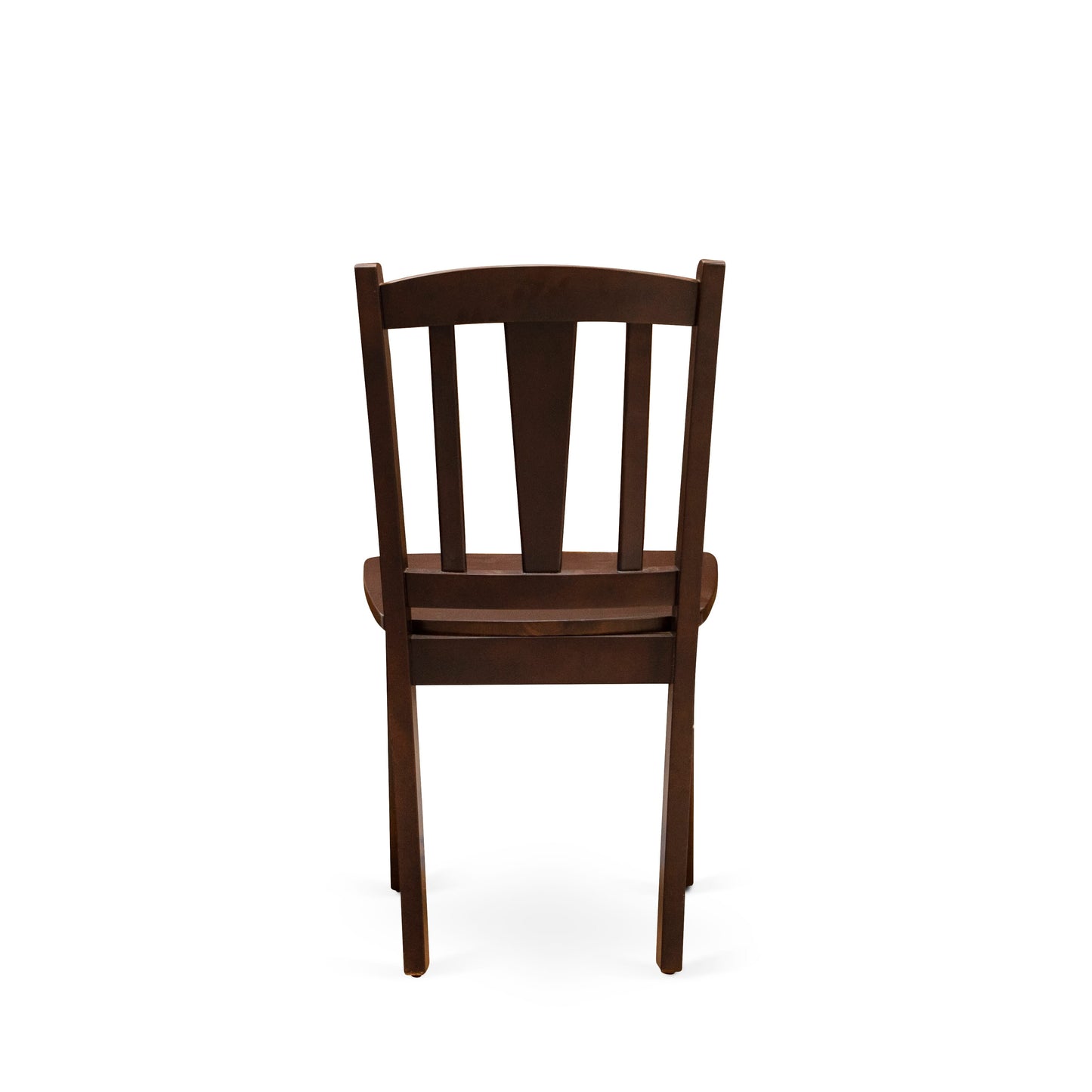 EAST WEST FURNITURE - AMDL5-MAH-W - 5-Piece Modern Dining Set- 4 Dining Chair and Wood Dining Table - Wooden Seat and Slatted Chair Back - Mahogany Finish