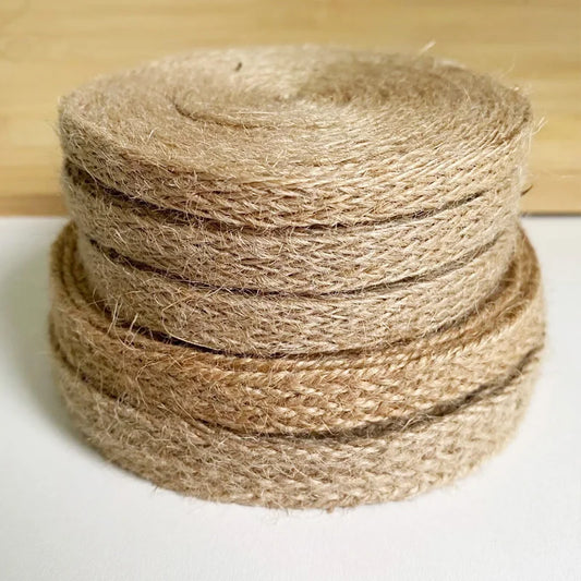 Flat Braided Jute Cords Burlap Ribbon Macrame Handmade DIY Craft Supplies Natural Hemp Rope Twine String Ribbon for Home Decor