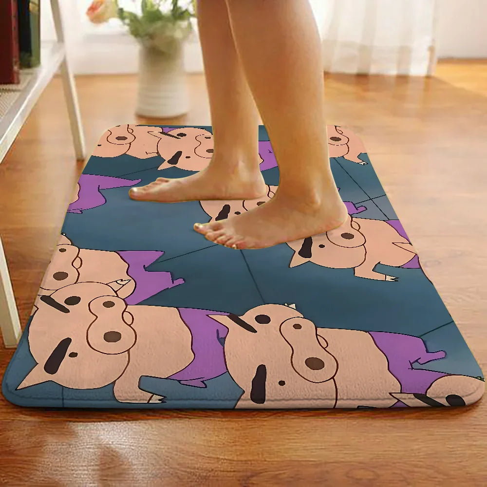 B-Buriburi-zaemon Floor Mat Graphic Printed Flannel Doormats For Bathroom Kitchen Entrance Carpet Home Decor