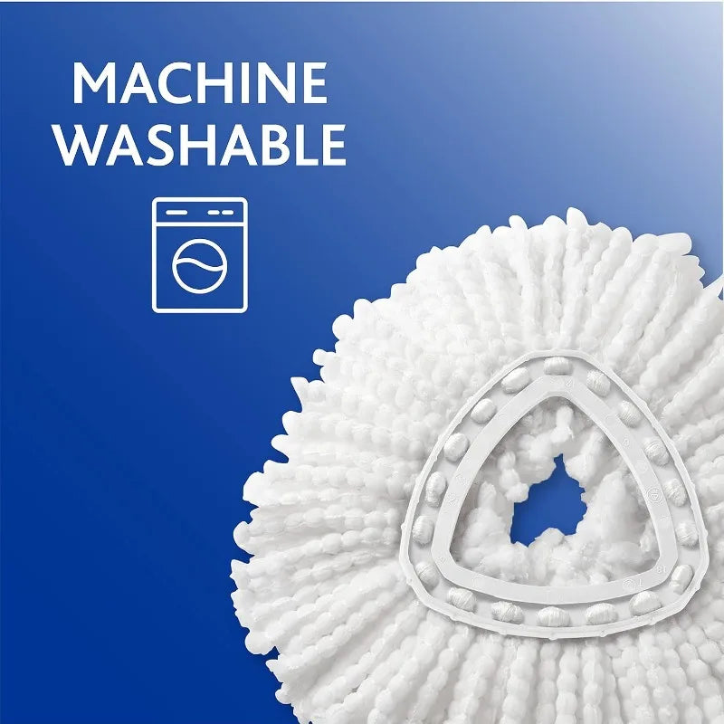 EasyWring Spin Mop Refill - Microfiber, White, Durable Clean