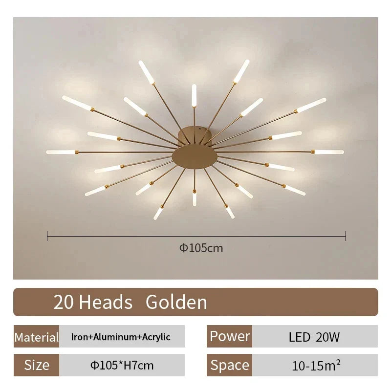 Living Room Light LED Ceiling Lamp Modern Indoor Lighting Acrylic Nordic Creative Fan-shaped Bedroom Fixture Home Decor Kid Room