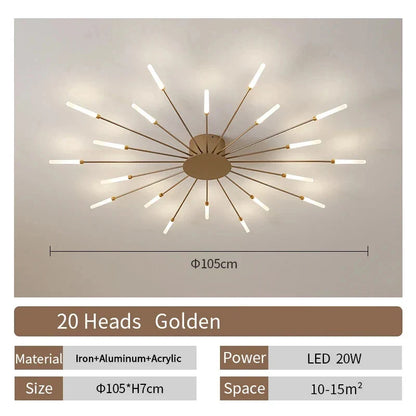Living Room Light LED Ceiling Lamp Modern Indoor Lighting Acrylic Nordic Creative Fan-shaped Bedroom Fixture Home Decor Kid Room