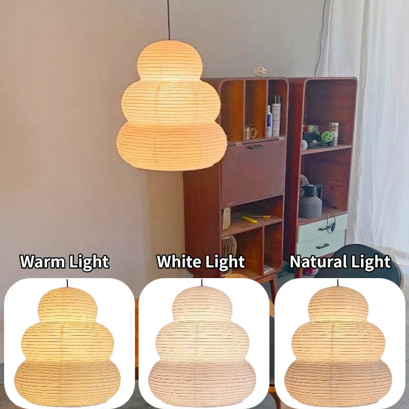 Noguchi Rice Paper Pendant Light for Home Decor Minimalist Japanese Paper Hanging Lamps For Living Room Home Decor Hanging Light