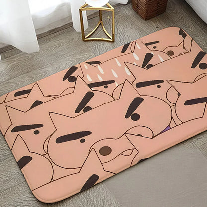 B-Buriburi-zaemon Floor Mat Graphic Printed Flannel Doormats For Bathroom Kitchen Entrance Carpet Home Decor