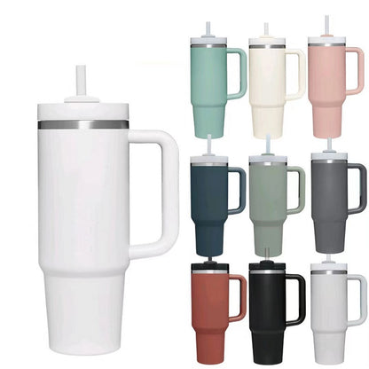 40oz Insulated Tumbler - Stainless Steel Thermal Mug with Straw