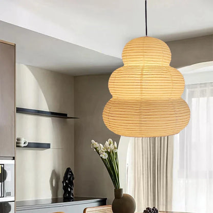 Noguchi Rice Paper Pendant Light for Home Decor Minimalist Japanese Paper Hanging Lamps For Living Room Home Decor Hanging Light