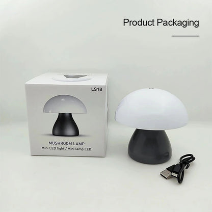 Mushroom Touch Lamp: Nordic Night Light & Charger