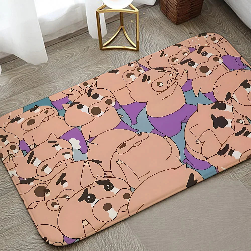 B-Buriburi-zaemon Floor Mat Graphic Printed Flannel Doormats For Bathroom Kitchen Entrance Carpet Home Decor
