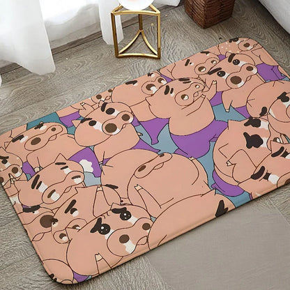 B-Buriburi-zaemon Floor Mat Graphic Printed Flannel Doormats For Bathroom Kitchen Entrance Carpet Home Decor