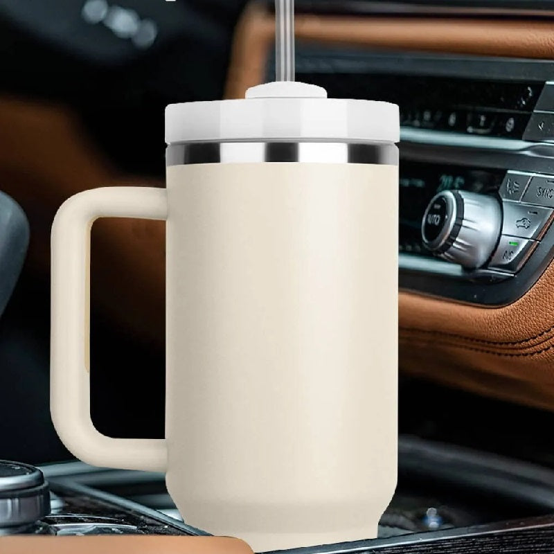 40oz Insulated Tumbler - Stainless Steel Thermal Mug with Straw