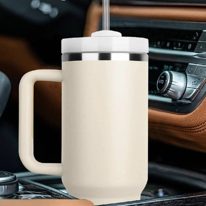 40oz Insulated Tumbler - Stainless Steel Thermal Mug with Straw