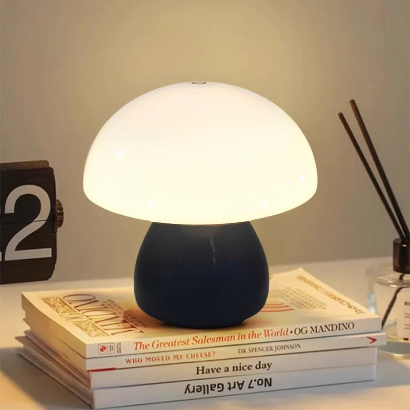 Mushroom Touch Lamp: Nordic Night Light & Charger