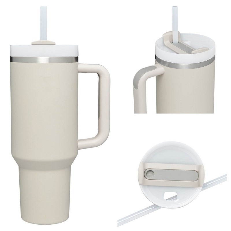 40oz Insulated Tumbler - Stainless Steel Thermal Mug with Straw
