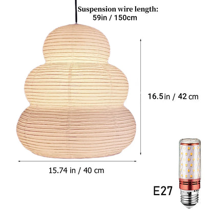 Noguchi Rice Paper Pendant Light for Home Decor Minimalist Japanese Paper Hanging Lamps For Living Room Home Decor Hanging Light